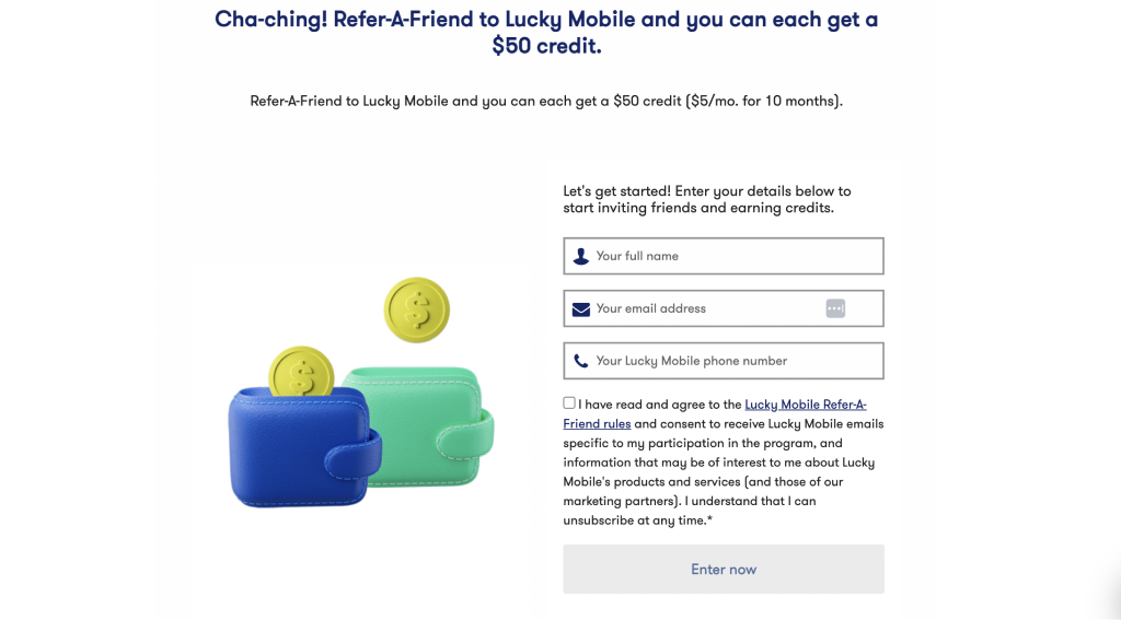 Lucky Mobile programa member get member