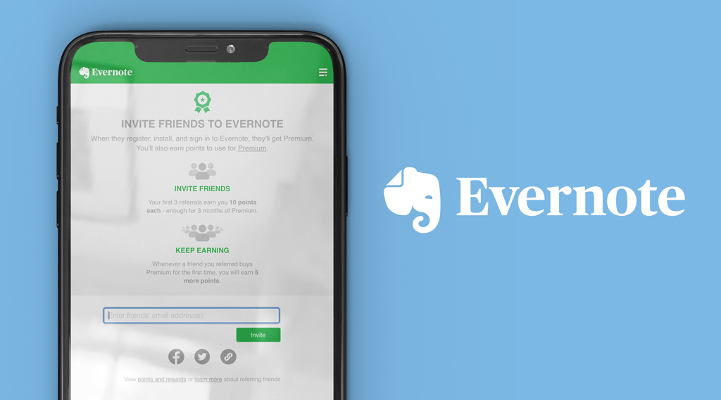 Programme de parrainage Evernote