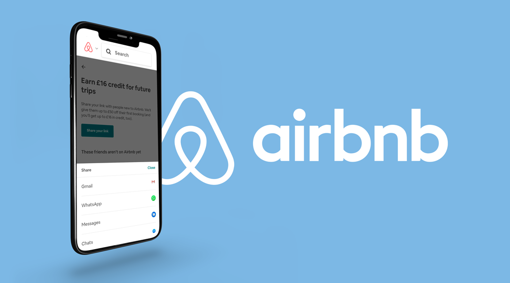 Airbnb programme de parrainage en telephone mobile